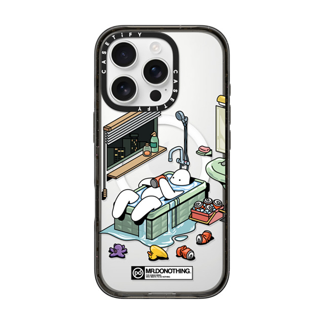 Mr. Donothing x CASETiFY iPhone 16 Pro ケース ブラック インパクトケース MagSafe対応 MR. DONOTHING-BATH TUB