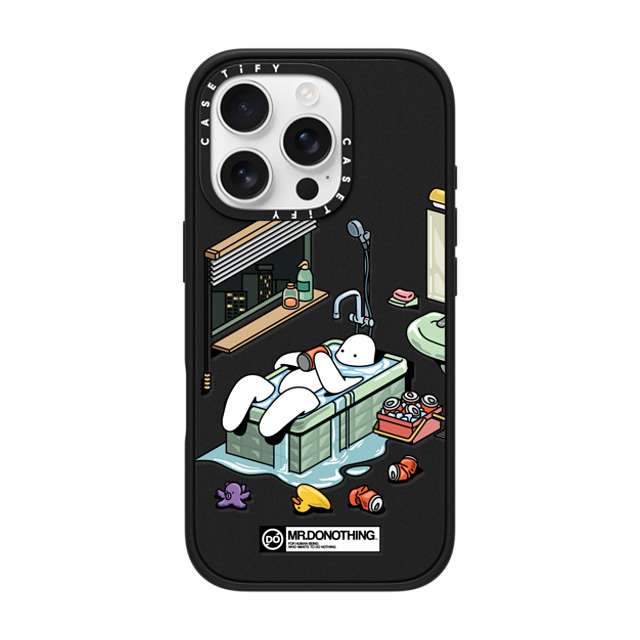 Mr. Donothing x CASETiFY iPhone 16 Pro ケース マットブラック インパクトケース MagSafe対応 MR. DONOTHING-BATH TUB