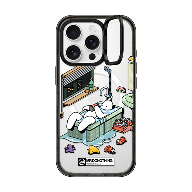 Mr. Donothing x CASETiFY iPhone 16 Pro ケース ブラック インパクトリングスタンドケース MagSafe対応 MR. DONOTHING-BATH TUB