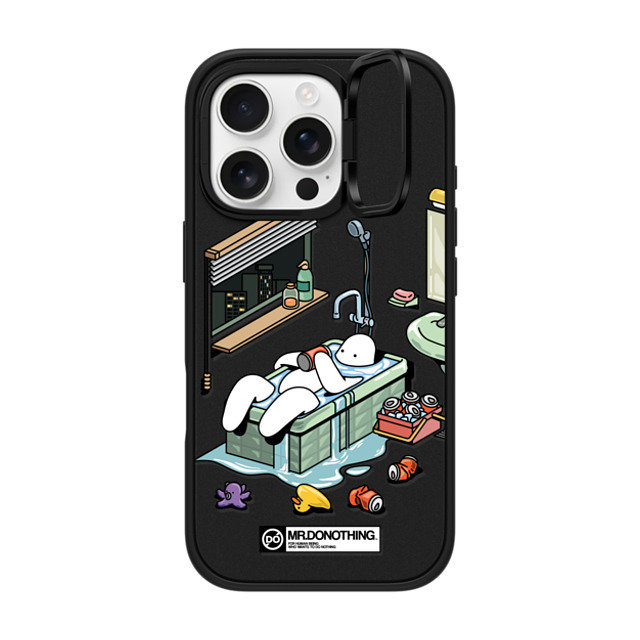 Mr. Donothing x CASETiFY iPhone 16 Pro ケース マットブラック インパクトリングスタンドケース MagSafe対応 MR. DONOTHING-BATH TUB