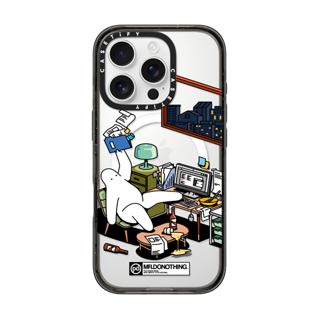 Mr. Donothing x CASETiFY iPhone 16 Pro ケース ブラック インパクトケース MagSafe対応 MR. DONOTHING-WORK FROM HOME