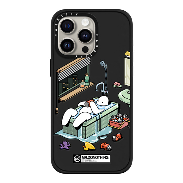 Mr. Donothing x CASETiFY iPhone 15 Pro Max ケース マットブラック インパクトケース MagSafe対応 MR. DONOTHING-BATH TUB