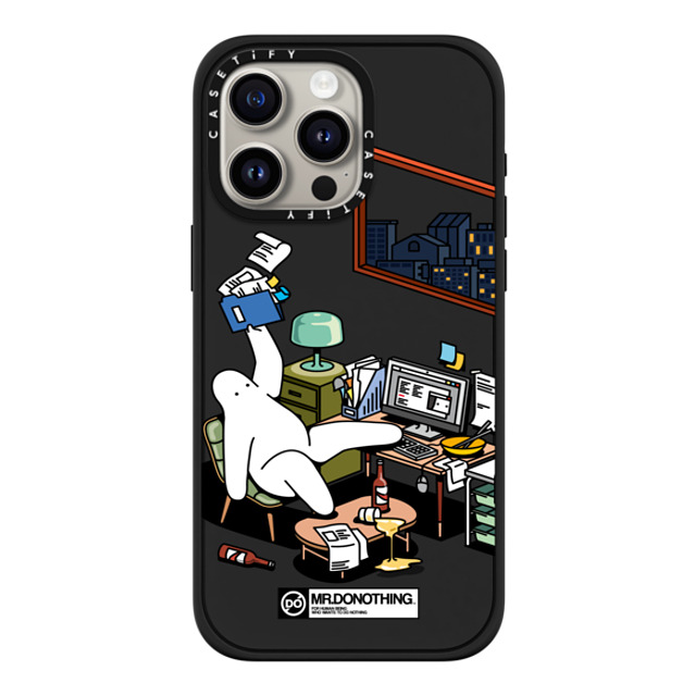 Mr. Donothing x CASETiFY iPhone 15 Pro Max ケース マットブラック インパクトケース MagSafe対応 MR. DONOTHING-WORK FROM HOME