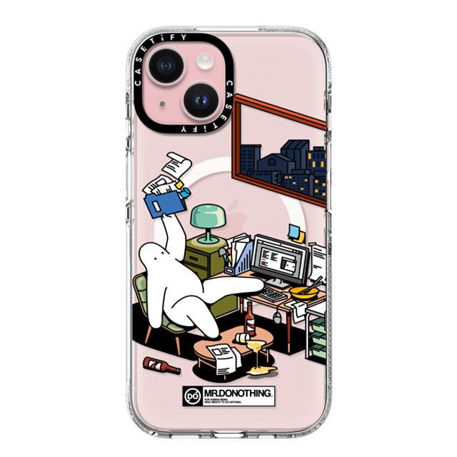 Mr. Donothing x CASETiFY iPhone 15 ケース クリア クリア ケース MagSafe対応 MR. DONOTHING-WORK FROM HOME