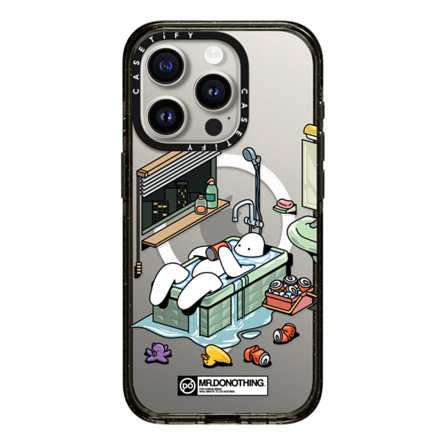 Mr. Donothing x CASETiFY iPhone 15 Pro ケース ブラック インパクトケース MagSafe対応 MR. DONOTHING-BATH TUB