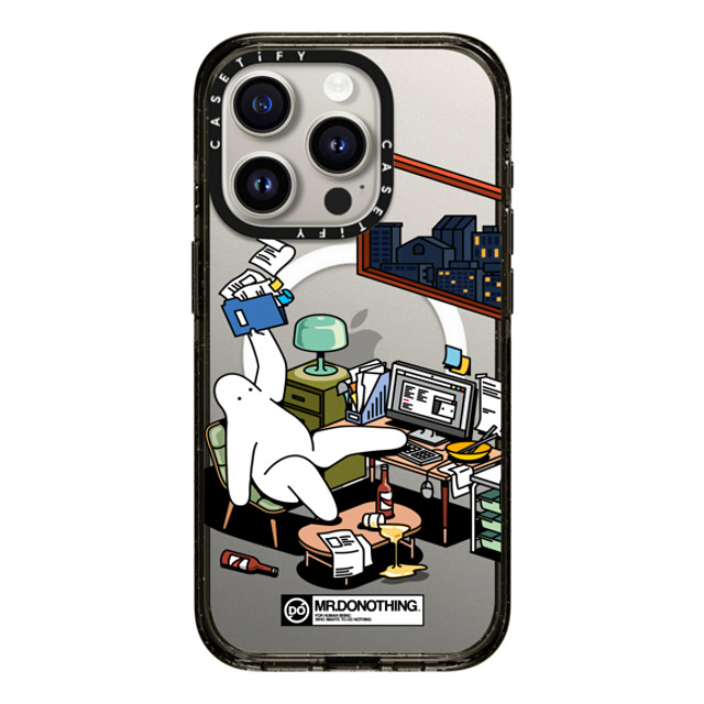 Mr. Donothing x CASETiFY iPhone 15 Pro ケース ブラック インパクトケース MagSafe対応 MR. DONOTHING-WORK FROM HOME