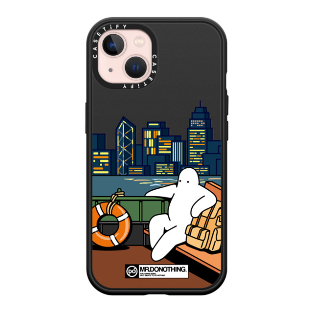 Mr. Donothing x CASETiFY iPhone 13 ケース マットブラック インパクトケース MagSafe対応 MR. DONOTHING-TRIP TO H. K