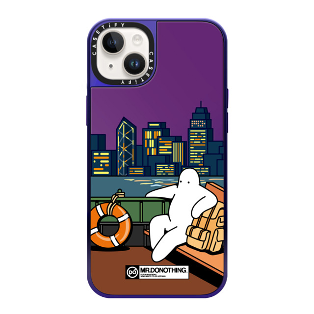 Mr. Donothing x CASETiFY iPhone 14 Plus ケース Purple Disco on Purple ミラーケース MagSafe対応 MR. DONOTHING-TRIP TO H. K