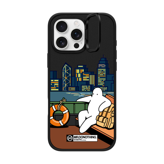 Mr. Donothing x CASETiFY iPhone 16 Pro Max ケース マットブラック インパクトリングスタンドケース MagSafe対応 MR. DONOTHING-TRIP TO H. K