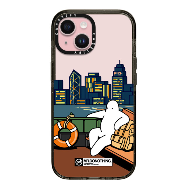 Mr. Donothing x CASETiFY iPhone 15 ケース ブラック インパクトケース MR. DONOTHING-TRIP TO H. K