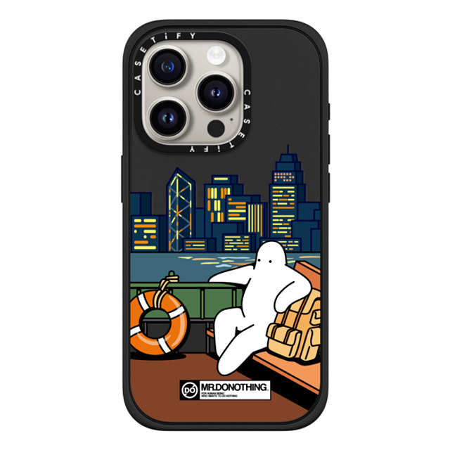 Mr. Donothing x CASETiFY iPhone 15 Pro ケース マットブラック インパクトケース MagSafe対応 MR. DONOTHING-TRIP TO H. K