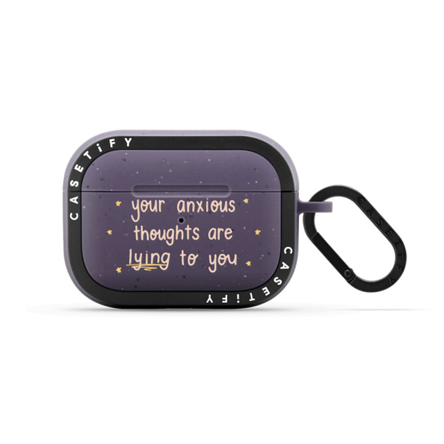 GMF Designs x CASETiFY AirPods Pro 2 Quote,Typography Matte Deep Purple バウンス ケース Anxious Thoughts AirPods Pro Case by GMF Designs Mother's Day GMF Designs x CASETiFY AirPods Pro 2 Quote,Typography Matte Deep Purple バウンス ケース Anxious Thoughts AirPods Pro Case by GMF Designs Mother's Day