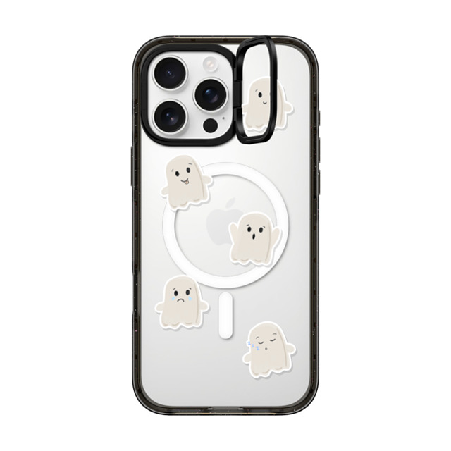 GMF Designs x CASETiFY iPhone 16 Pro Max ケース ブラック インパクトリングスタンドケース MagSafe対応 Lil Ghosts Phone Case by GMF Designs