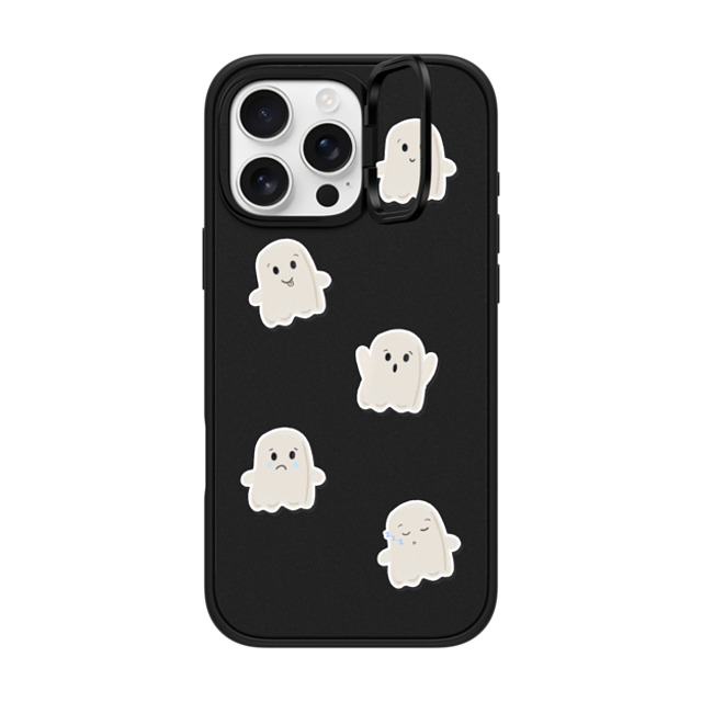 GMF Designs x CASETiFY iPhone 16 Pro Max ケース マットブラック インパクトリングスタンドケース MagSafe対応 Lil Ghosts Phone Case by GMF Designs