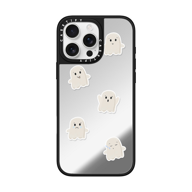 GMF Designs x CASETiFY iPhone 16 Pro Max ケース Silver on Black ミラーケース MagSafe対応 Lil Ghosts Phone Case by GMF Designs