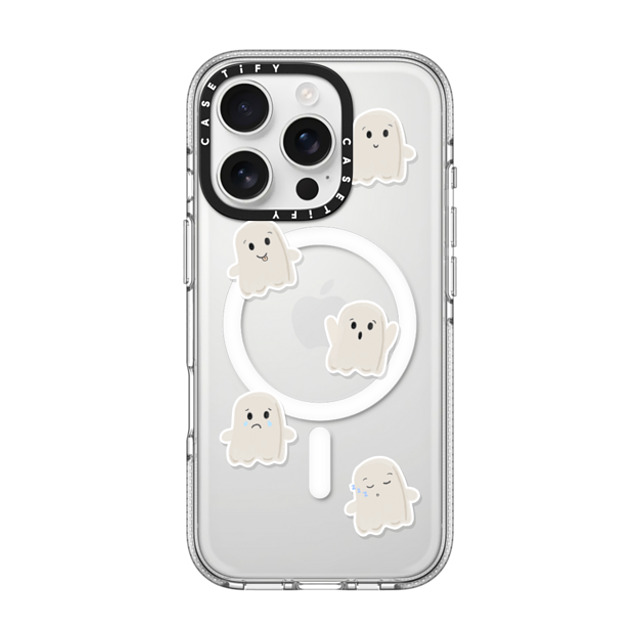 GMF Designs x CASETiFY iPhone 16 Pro ケース クリア クリア ケース MagSafe対応 Lil Ghosts Phone Case by GMF Designs