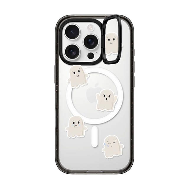 GMF Designs x CASETiFY iPhone 16 Pro ケース ブラック インパクトリングスタンドケース MagSafe対応 Lil Ghosts Phone Case by GMF Designs