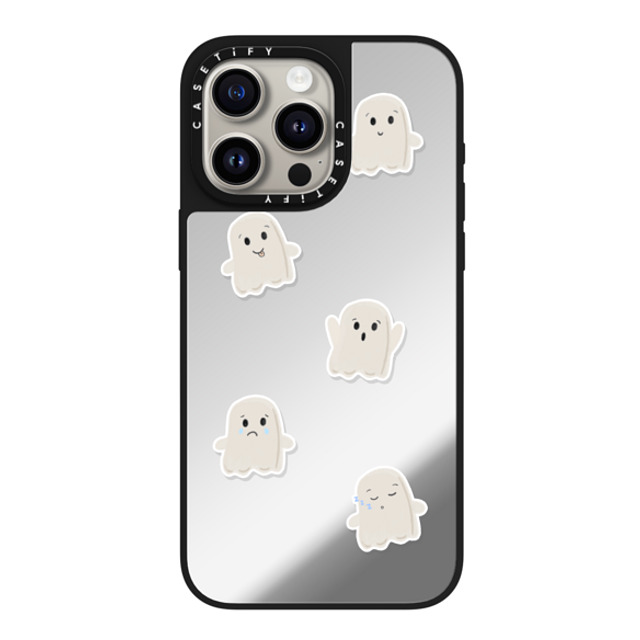 GMF Designs x CASETiFY iPhone 15 Pro Max ケース Silver on Black ミラーケース MagSafe対応 Lil Ghosts Phone Case by GMF Designs