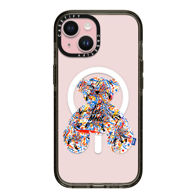 Kimmik Bear x CASETiFY iPhone 15 ケース ブラック インパクトケース MagSafe対応 Unexpected Ending