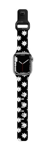 Apple Watch SE 3 (44mm) - Black and White floral Apple Watch Band by Christina Campbell