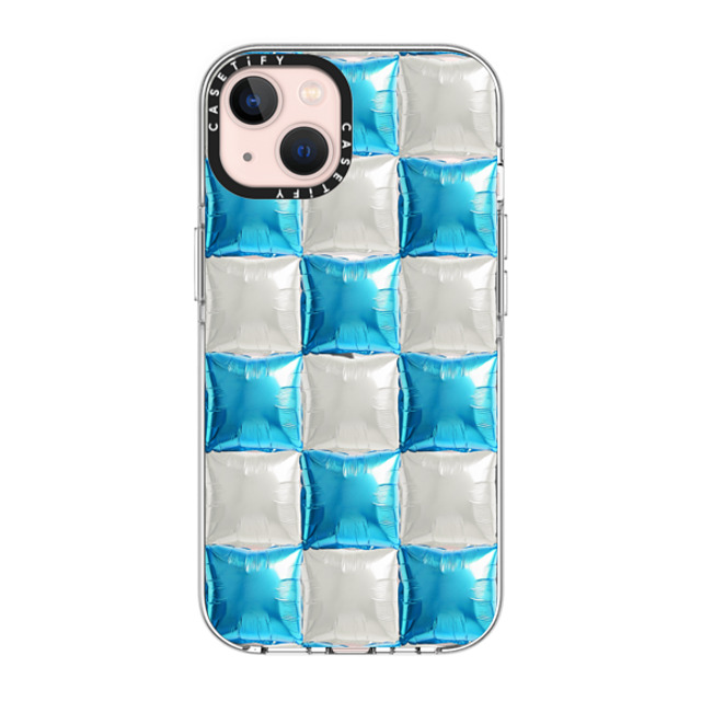 CASETiFY iPhone 13 ケース クリア クリア ケース MagSafe対応 Y2K,Pattern Balloon Checkers - Sky Blue