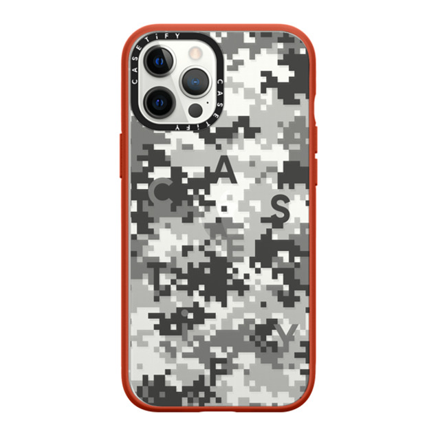 CASETiFY iPhone 12 Pro Max Case Matte Red Impact Case Pattern Gray Camo CASETiFY iPhone 12 Pro Max Case Matte Red Impact Case Pattern Gray Camo