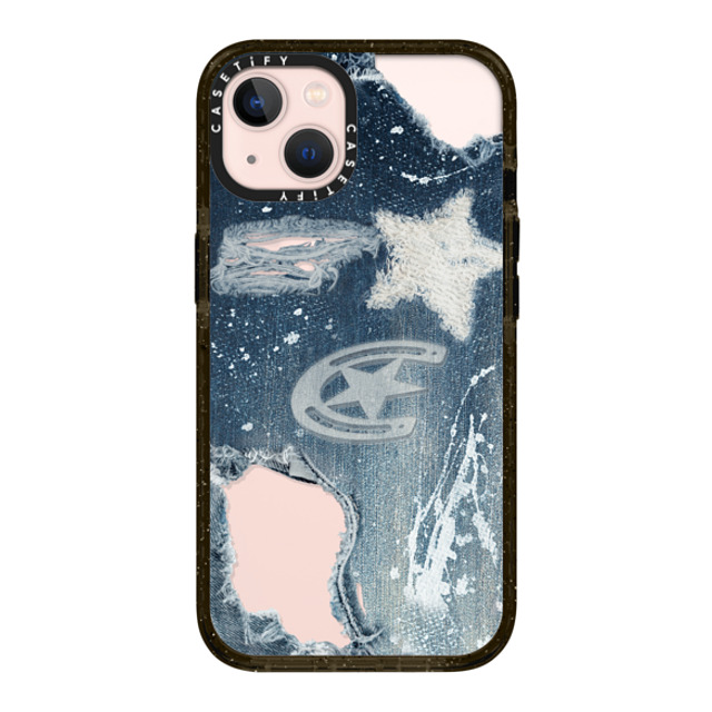 CASETiFY iPhone 13 ケース ブラック インパクトケース Pattern Denim