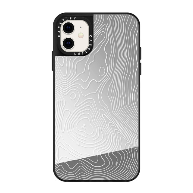 CASETiFY iPhone 11 Case Silver on Black ミラーケース nature,Pattern nature,Pattern Topography Map Mother's Day CASETiFY iPhone 11 Case Silver on Black ミラーケース nature,Pattern nature,Pattern Topography Map Mother's Day
