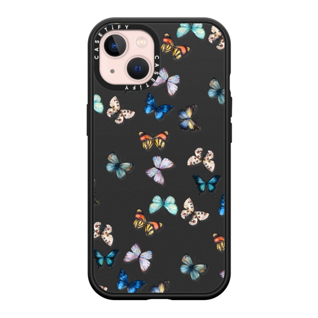 CASETiFY iPhone 13 ケース マットブラック インパクトケース MagSafe対応 Animal Noir Butterfly