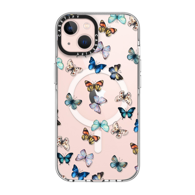 CASETiFY iPhone 13 ケース クリア クリア ケース MagSafe対応 Animal Noir Butterfly