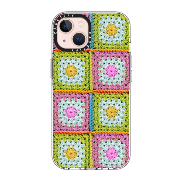 CASETiFY iPhone 13 ケース クリア クリア ケース MagSafe対応 Cottagecore Crochet Granny Squares