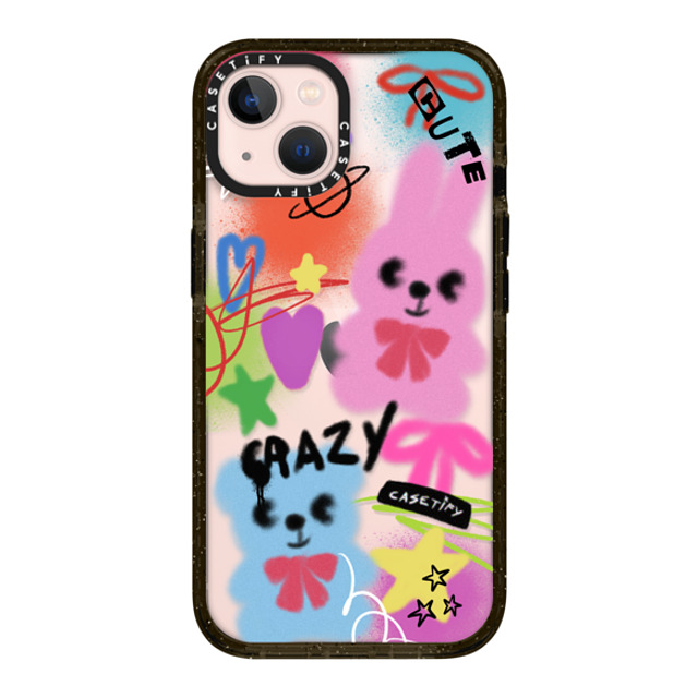 CASETiFY iPhone 13 ケース ブラック インパクトケース Street Art Cute & Crazy