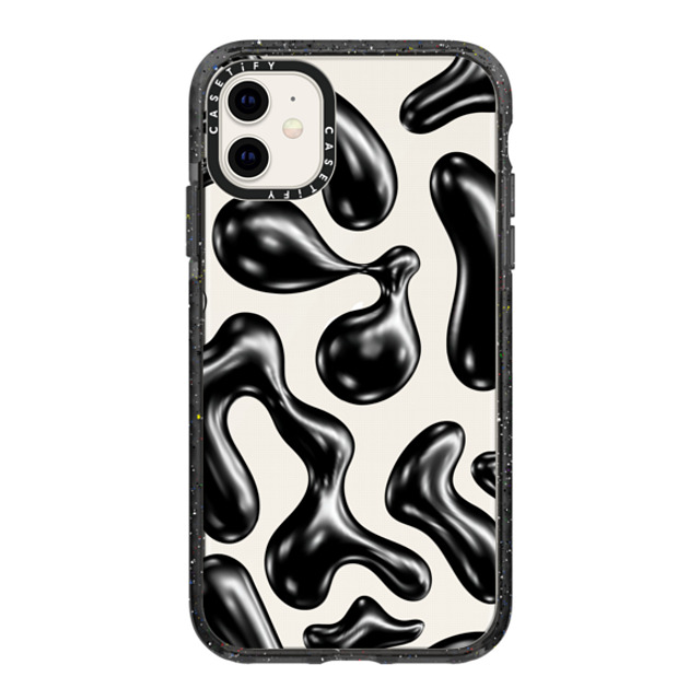CASETiFY iPhone 11 ケース ブラック インパクトケース Y2K,Pattern Liquid Groovy