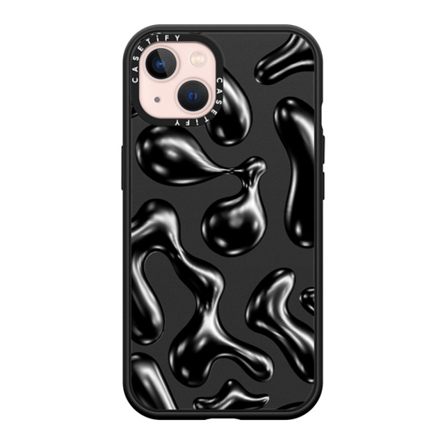 CASETiFY iPhone 13 ケース マットブラック インパクトケース MagSafe対応 Y2K,Pattern Liquid Groovy