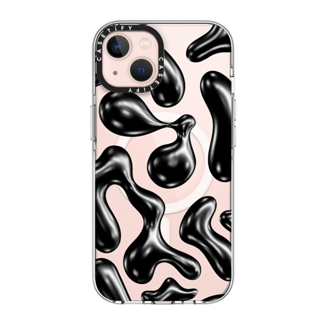 CASETiFY iPhone 13 ケース クリア クリア ケース MagSafe対応 Y2K,Pattern Liquid Groovy