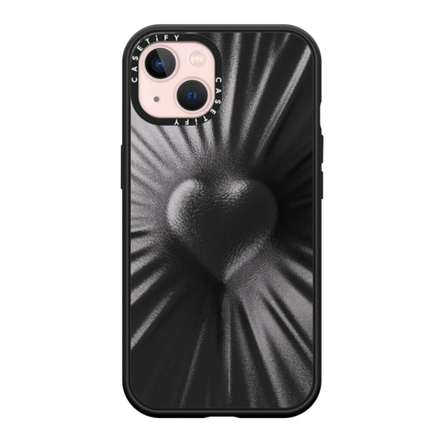 CASETiFY iPhone 13 ケース マットブラック インパクトケース MagSafe対応 Y2K Leather Heart