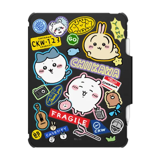 Impact Folio iPad Pro 11-inch (3rd/4th gen) Case - Chiikawa Luggage Sticker Tablet Case