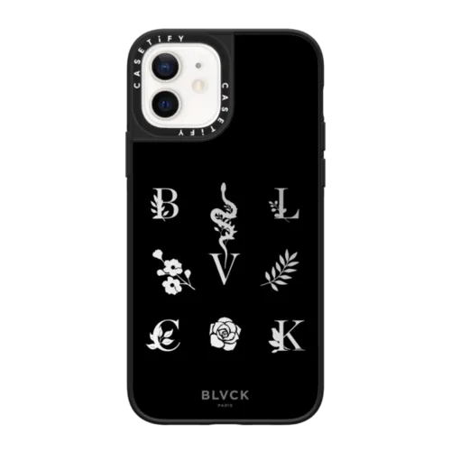 iPhone 12 - BLVCK Floral Logo Case - Black