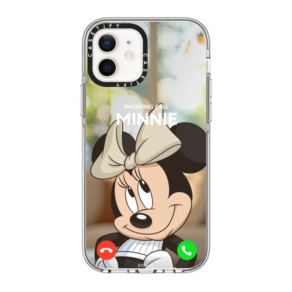 Clear iPhone 12 Case MagSafe Compatible - Mickey & Friends Incoming Call Case (Minnie Mouse)