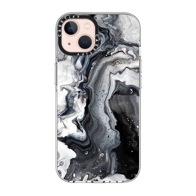 CASETiFY iPhone 13 ケース クリア クリア ケース MagSafe対応 black and white marble casetify