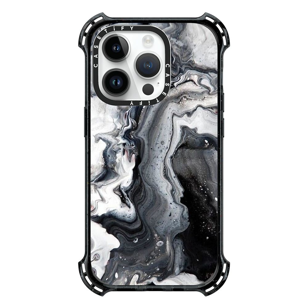 Bounce iPhone 14 Pro Case MagSafe Compatible - black and white marble