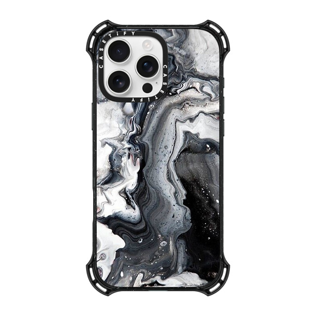 CASETiFY iPhone 16 Pro Max ケース ブラック バウンスケース black and white marble casetify