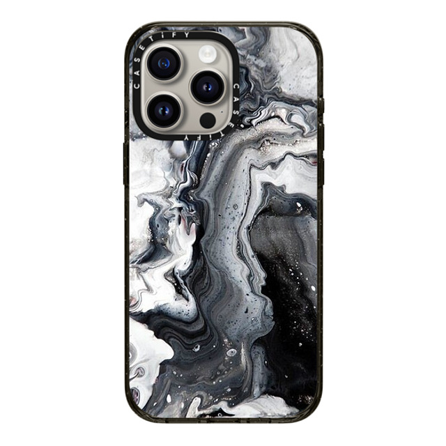 CASETiFY iPhone 15 Pro Max ケース ブラック インパクトケース black and white marble casetify