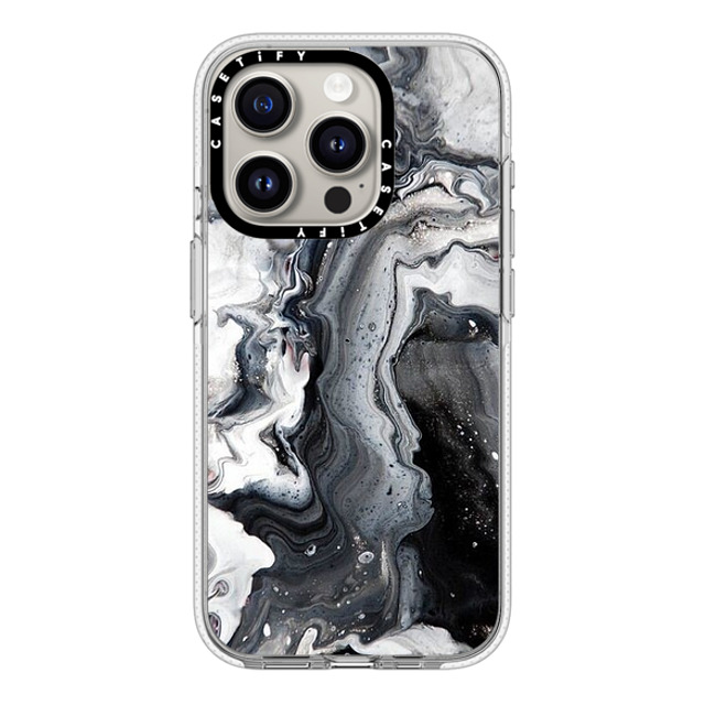 CASETiFY iPhone 15 Pro ケース クリア クリア ケース MagSafe対応 black and white marble casetify