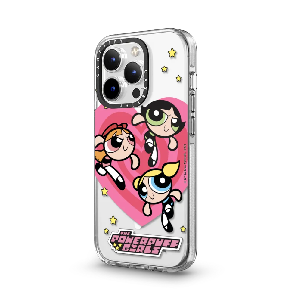 Clear iPhone 14 Pro Case MagSafe Compatible - The Powerpuff Girls Heart Case