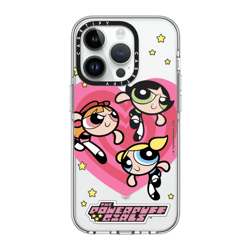 Clear iPhone 14 Pro Case MagSafe Compatible - The Powerpuff Girls Heart Case