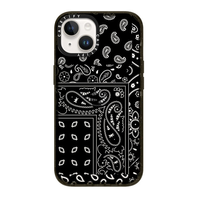 CASETiFY iPhone 14 ケース ブラック インパクトケース Paisley Case - Black casetify