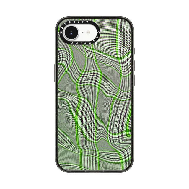CASETiFY iPhone 16e ケース ブラック インパクトケース MagSafe対応 Surrealism Surrealism Distorted Plaid - Green Back to School CASETiFY iPhone 16e ケース ブラック インパクトケース MagSafe対応 Surrealism Surrealism Distorted Plaid - Green Back to School