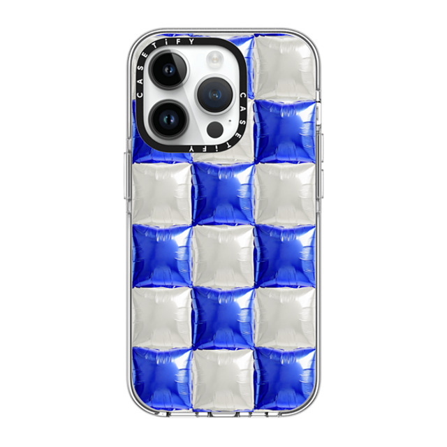 CASETiFY iPhone 14 Pro Case Clear Clear Case MagSafe Compatible Pattern,Y2K Balloon Checkers - Royal Blue CASETiFY iPhone 14 Pro Case Clear Clear Case MagSafe Compatible Pattern,Y2K Balloon Checkers - Royal Blue