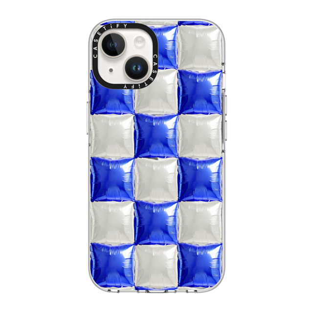 CASETiFY iPhone 14 ケース クリア クリア ケース MagSafe対応 Y2K,Pattern Balloon Checkers - Royal Blue